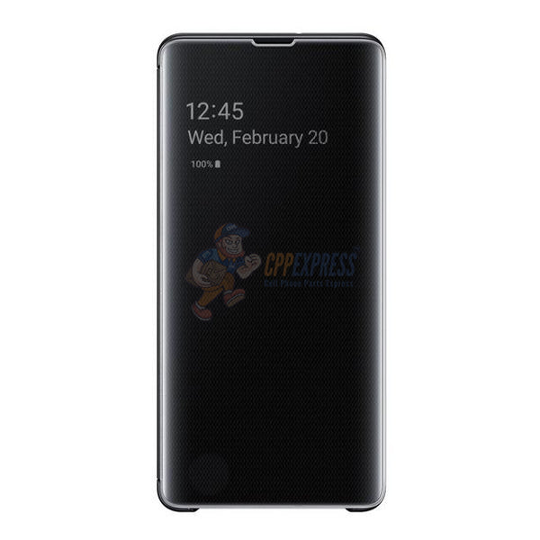 Samsung Galaxy S10 Standing Phone Case Cover Clear View Black