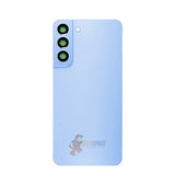 Samsung Galaxy S22 Battery Back Door Glass Perfect Fit Premium Back Cover with Camera Lens Installed Blue