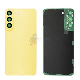 Samsung Galaxy S22 Battery Back Door Glass Perfect Fit Premium Back Cover with Camera Lens Installed Yellow