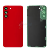 Samsung Galaxy S22 Plus Battery Back Door Glass Perfect Fit Premium Back Cover with Camera Lens Installed Red