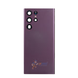 Samsung Galaxy S22 Ultra Battery Back Door Glass Perfect Fit Premium Back Cover with Camera Lens Installed Purple