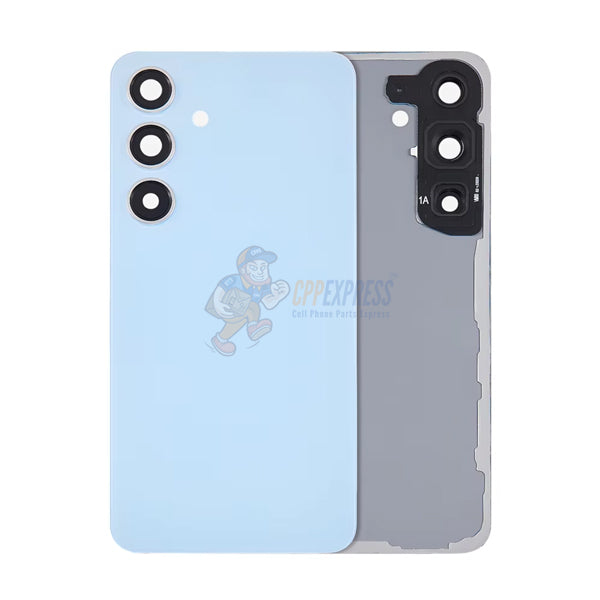 Samsung Galaxy S24 Battery Back Door Glass Perfect Fit Premium Back Cover with Camera Lens Installed – Blue