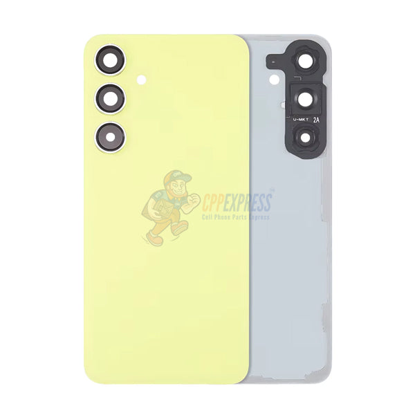 Samsung Galaxy S24 Plus Battery Back Door Glass Perfect Fit Premium Back Cover with Camera Lens Installed – Yellow