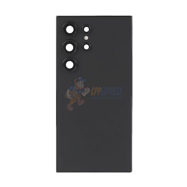 Samsung Galaxy S24 Ultra Battery Back Door Glass Perfect Fit Premium Back Cover with Camera Lens Installed – Black