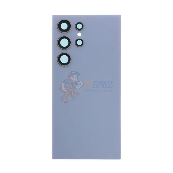 Samsung Galaxy S24 Ultra Battery Back Door Glass Perfect Fit Premium Back Cover with Camera Lens Installed – Blue