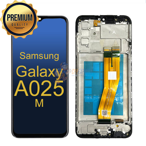 Samsung Galaxy A025M LCD Touch Screen Digitizer Assembly With Frame - Black