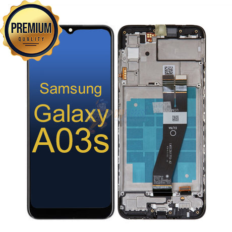 Samsung Galaxy A03S US LCD Touch Screen Digitizer Assembly With Frame - Black