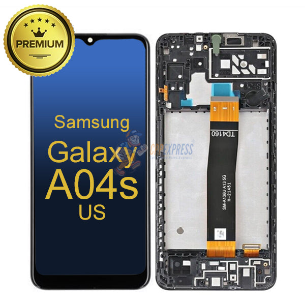 Samsung Galaxy A04S US Version LCD Touch Screen Digitizer Assembly with Frame Black