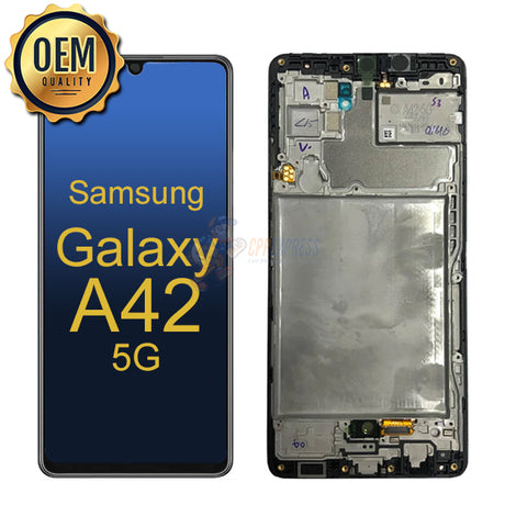 Samsung Galaxy A42 5G LCD Touch Screen Digitizer with Frame - Black