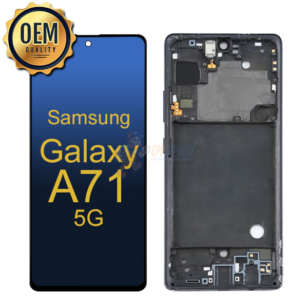 Samsung Galaxy A71 5G LCD Touch Screen Digitizer with Frame - Black