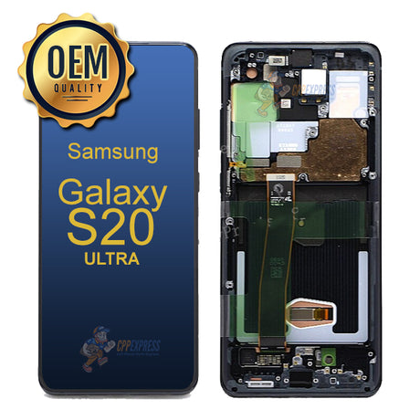 Samsung Galaxy S20 Ultra - LCD Touch Screen Digitizer Assembly with Frame Replacement - Black