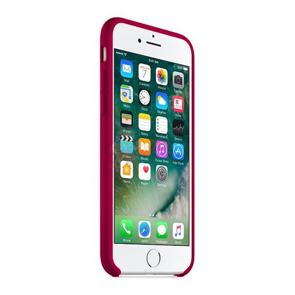 iPhone 7 iPhone 8 Slim Soft Silicone Protective ShockProof Case Cover Fluorescent Rose Red