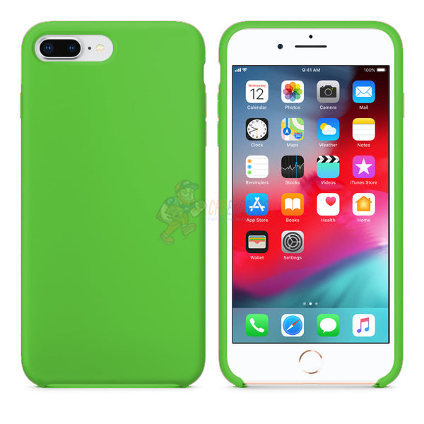 iPhone 7 Plus iPhone 8 Plus Slim Soft Silicone Protective ShockProof Case Cover Fluorescent Green