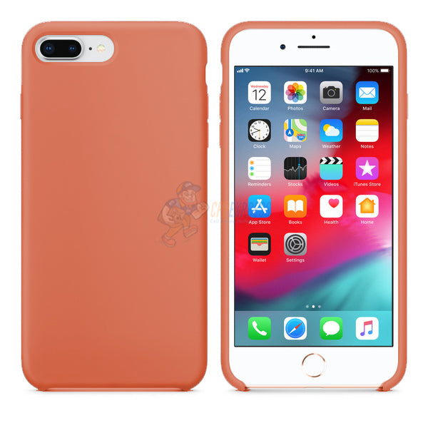 iPhone 7 Plus iPhone 8 Plus Slim Soft Silicone Protective ShockProof Case Cover Papaya