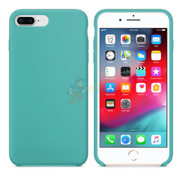 iPhone 7 Plus iPhone 8 Plus Slim Soft Silicone Protective ShockProof Case Cover Sea Green