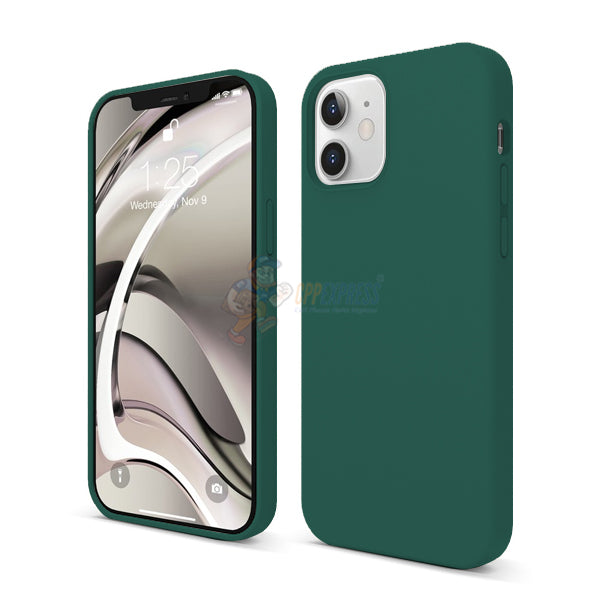 iPhone 12 6.1" Slim Soft Silicone Protective ShockProof Case Cover Dark Green