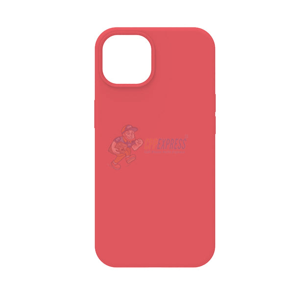 iPhone 14 Slim Soft Silicone Protective ShockProof Case Cover Peach Red