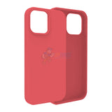 iPhone 14 Pro Max Slim Soft Silicone Protective ShockProof Case Cover Peach Red