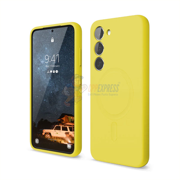 Samsung Galaxy S23 Magsafe Silicone Protective ShockProof Case Yellow