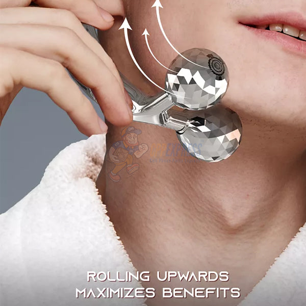 SLF 3D Beauty Face Facial Care Massage Roller Silver