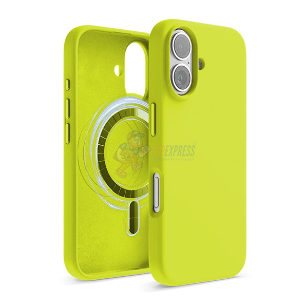 iPhone 16 MagSafe Magnetic Silicone Case - Fluorescent Yellow