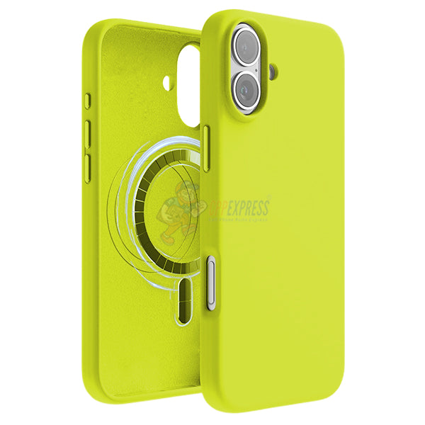 iPhone 16 Plus MagSafe Magnetic Silicone Case - Fluorescent Yellow