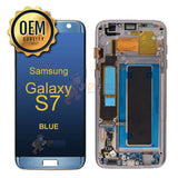 Samsung Galaxy S7 - LCD Touch Screen Assembly With Frame - Blue