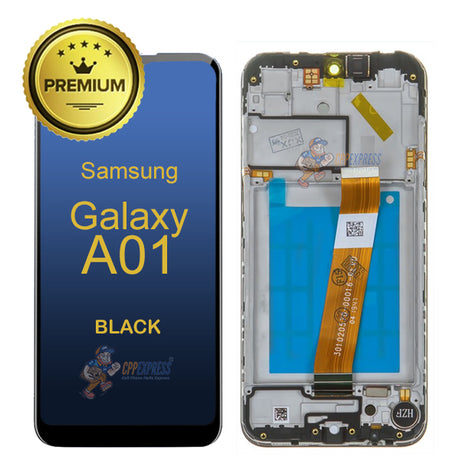 Samsung Galaxy A01 - LCD Touch Screen Digitizer Assembly With Frame - Black