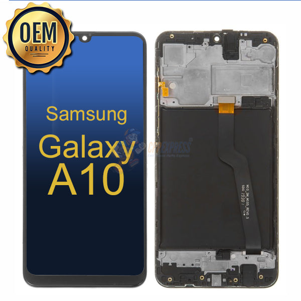 Samsung Galaxy A10 - LCD Touch Screen Digitizer Assembly With Frame - Black