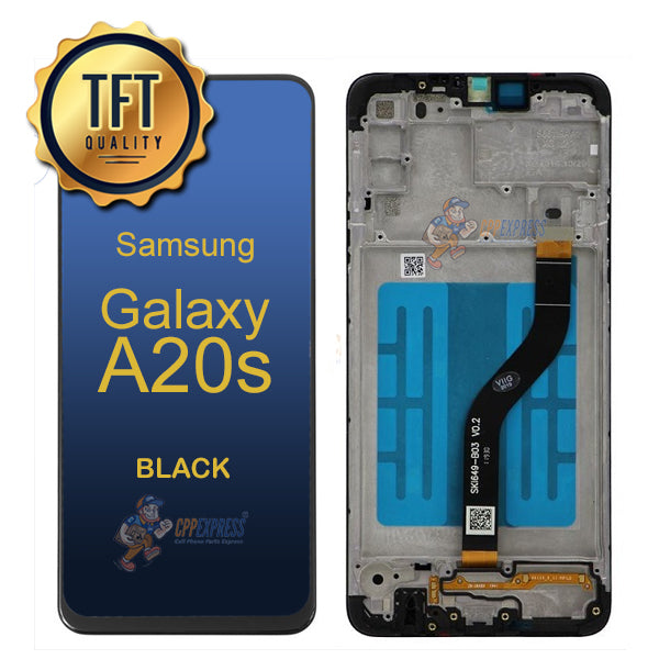 Samsung Galaxy A20S (A207 / 2019) - LCD Touch Screen Digitizer Assembly With Frame - Black