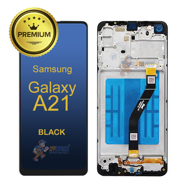 Samsung Galaxy A21 - LCD Touch Screen Digitizer Assembly With Frame - Black