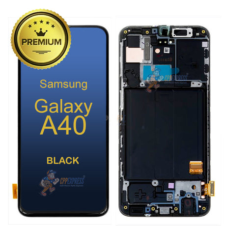 Samsung Galaxy A40 - OLED Screen Display Assembly With Frame - Black