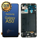 Samsung Galaxy A50  (A505 / 2019)  - LCD Touch Screen Digitizer Assembly  With Frame - Black