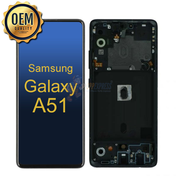 Samsung Galaxy A51 5G LCD Touch Screen Digitizer with Frame - Black