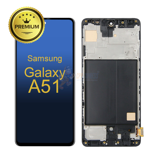 Samsung Galaxy A51 - LCD Touch Screen Digitizer with Frame - Black