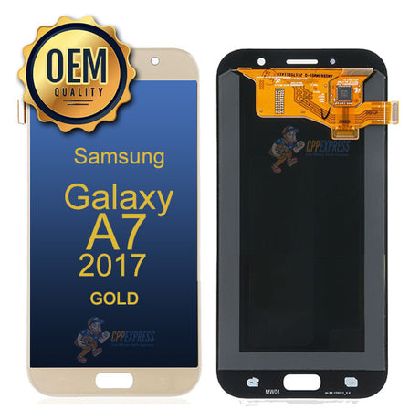 Samsung Galaxy A7 2017 (SM-A720) - LCD &amp; Assembly  Without Frame - Gold