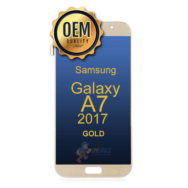 Samsung Galaxy A7 2017 (SM-A720) - LCD &amp; Assembly  Without Frame - Gold