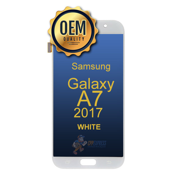 Samsung Galaxy A7 2017 (SM-A720FDS) - LCD &amp; Assembly Without Frame - White