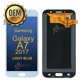 Samsung Galaxy A7 2017 (SM-A720F) - LCD &amp; Assembly Without Frame - Light Blue