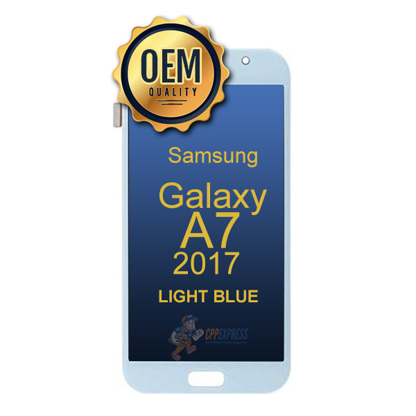 Samsung Galaxy A7 2017 (SM-A720F) - LCD &amp; Assembly Without Frame - Light Blue