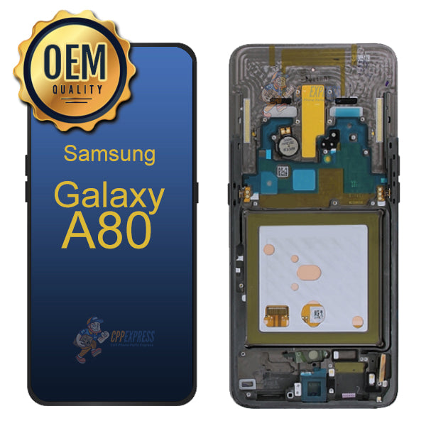 Samsung Galaxy A80 (A805 / 2019)- LCD Touch Screen Digitizer &amp; Assembly With Frame - Black