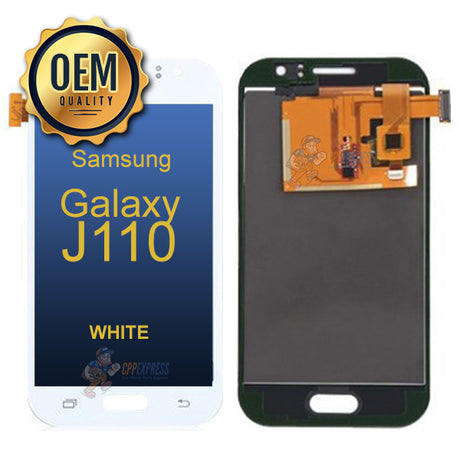 Samsung Galaxy J110 - LCD &amp; Assembly Without Frame - White