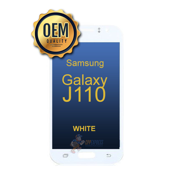 Samsung Galaxy J110 - LCD &amp; Assembly Without Frame - White