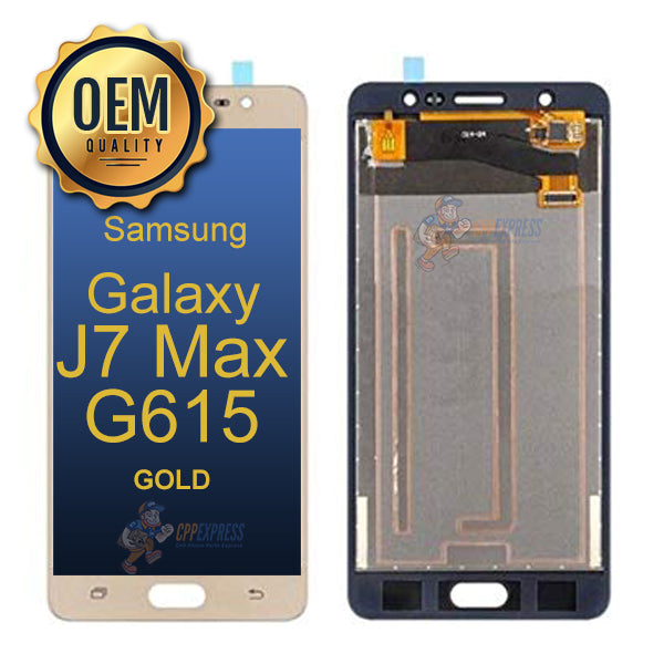 Samsung Galaxy J7 Max G615 2017 - LCD Touch Screen Digitizer Assembly Without Frame - Gold