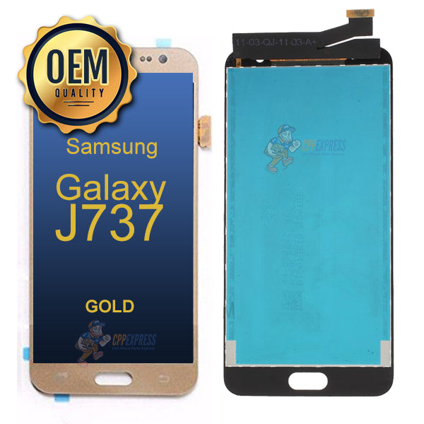 Samsung Galaxy J737 2018 - LCD Touch Screen Digitizer &amp; Assembly Without Frame - Gold