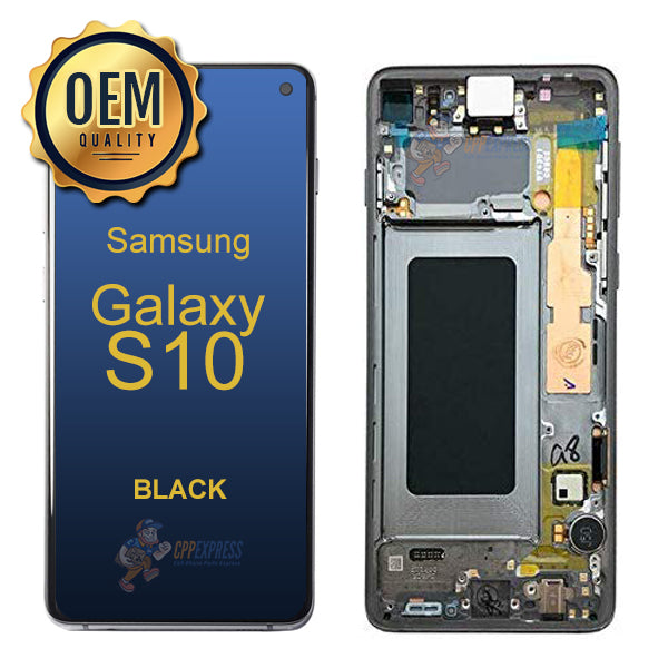 Samsung Galaxy S10 - LCD Touch Screen Digitizer Assembly with Frame - Black