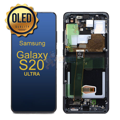 Samsung Galaxy S20 Ultra OLED Touch Screen Digitizer Assembly With Frame