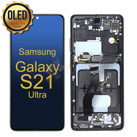 Samsung Galaxy S21 Ultra OLED Touch Screen Digitizer Assembly With Frame