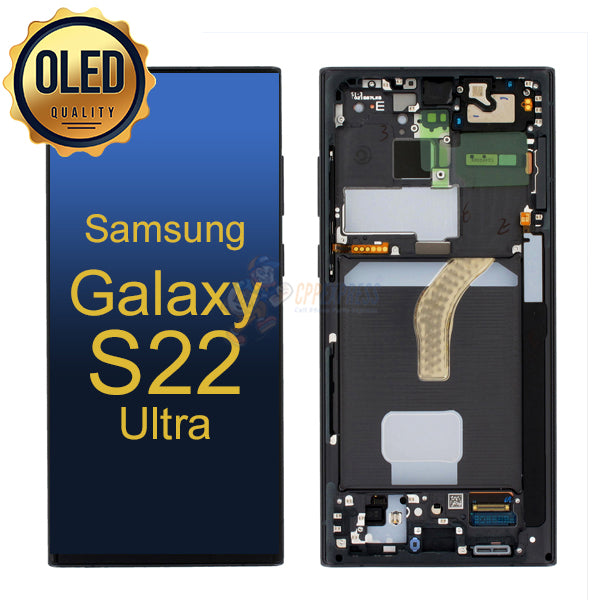 Samsung Galaxy S22 Ultra OLED Touch Screen Digitizer Assembly With Frame