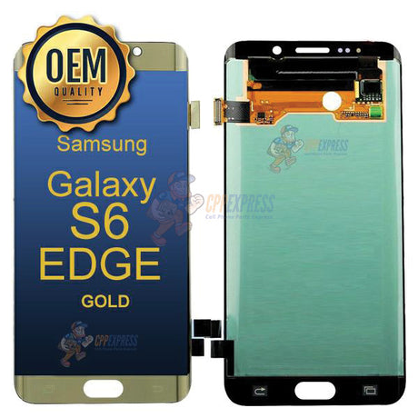 Samsung Galaxy S6 Edge - LCD Touch Screen Digitizer Assembly Without Frame - Gold